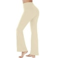 thumbnail image 1 of Risckoth Women's Flare Leggings High Waist Side Pockets Yoga Pants S-4XL, 1 of 5