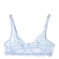 thumbnail image 1 of Risckoth Women's Floral Lace Bra, Solid Bow Decor Adjustable Thin Straps Comfort Daily Lingerie, Sky Blue, 1 of 5