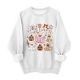 thumbnail image 1 of Risckoth Women's Halloween Sweatshirt Cute Character Grid Print Crew Neck Cuffed Sleeve Hoodless Pullover XS-XL, 1 of 4
