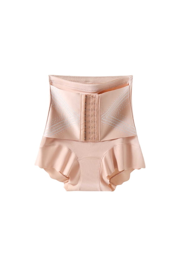 Women's High Waist Hook Eye Shaping Briefs, Geometric Dot Seamless Stretch Tummy Hip Lift Soft Underpants M-2XL