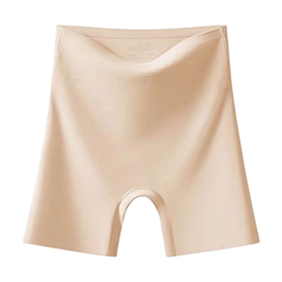 Risckoth Women's High Waist Seamless Boxer, Stretch Soft Breathable Invisible Safety Under Shorts M-2XL, Beige
