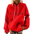 thumbnail image 1 of Risckoth Women's Hooded Sweatshirt, Music Note Heartbeat Print Long Sleeve Casual Pullover with Kangaroo Pocket S-2XL, 1 of 4