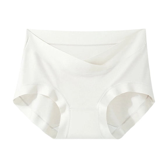 Risckoth Women's Mid Waist Cross Front Ribbed Cotton Briefs, Soft Breathable Daily Underpants M-XL