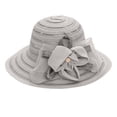 thumbnail image 1 of Risckoth Women's Organza Hat Wide Brim 3D Flower Detail Layered Design Formal Tea Party Wedding Cap, Gray, 1 of 8