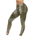 thumbnail image 1 of Risckoth Women's Patchwork Denim Print Leggings High Waist Stretch Yoga Pants S-2XL, 1 of 5