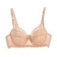 thumbnail image 1 of Risckoth Women's Plus Size Floral Lace Underwire Bra, Ultra Thin No Sponge Minimizer Sexy Daily Lingerie, 1 of 3