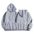 thumbnail image 1 of Risckoth Women's Star Moon Print Hoodie, Long Sleeve Casual Pullover with Front Pocket S-2XL, Gray, 1 of 5