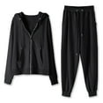 thumbnail image 1 of Risckoth Women's Two-Piece Outfit, Lightweight Full Zip Hoodie Side Pockets Drawstring Jogger Tracksuit M-2XL, 1 of 6