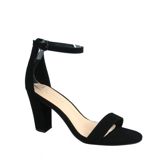 Rise-7 Women's Open Toe Ankle Strap Buckle Chunky High Heels Sandals Shoes ( Black Nub, 6 )