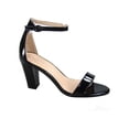 thumbnail image 1 of Rise-7 Women's Open Toe Ankle Strap Buckle Chunky High Heels Sandals Shoes ( Black Patent, 10 ), 1 of 2