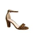 thumbnail image 1 of Rise-7 Women's Open Toe Ankle Strap Buckle Chunky High Heels Sandals Shoes ( Leopard, 6 ), 1 of 2