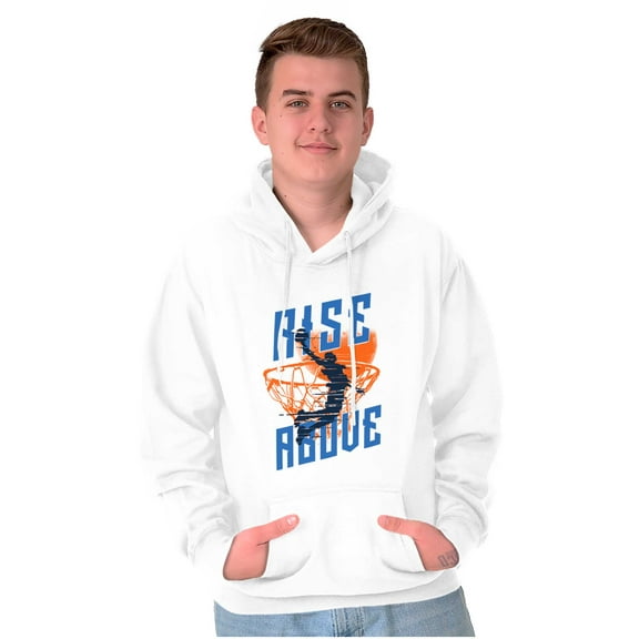Rise Above Basketball Slam Dunk Men's Big & Tall Graphic Hoodie Brisco Brands 2X