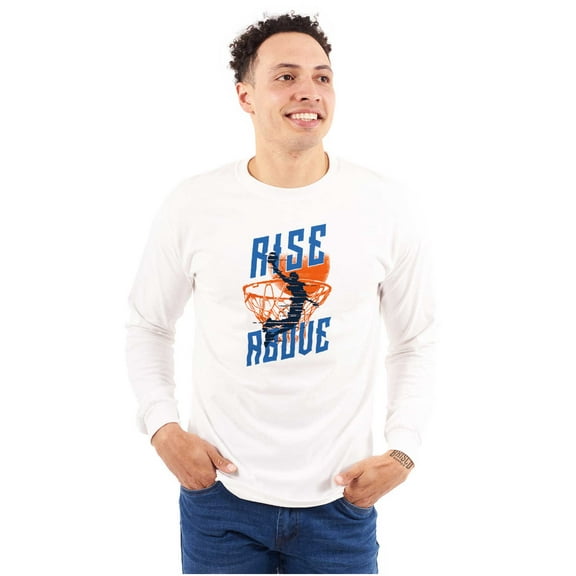 Rise Above Basketball Slam Dunk Men's Long Sleeve Tee T Shirt Brisco Brands S