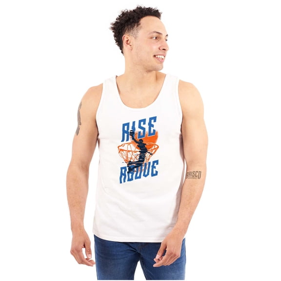 Rise Above Basketball Slam Dunk Mens Big & Tall Graphic Tank Top Brisco Brands 3X