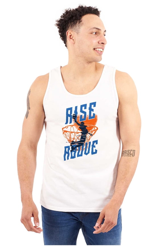 Rise Above Basketball Slam Dunk Tank Top Sleeveless Tee Men Brisco Brands S