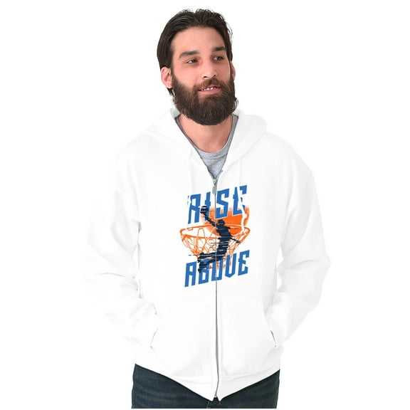 Rise Above Basketball Slam Dunk Zip Hoodie Sweatshirt Men Brisco Brands S