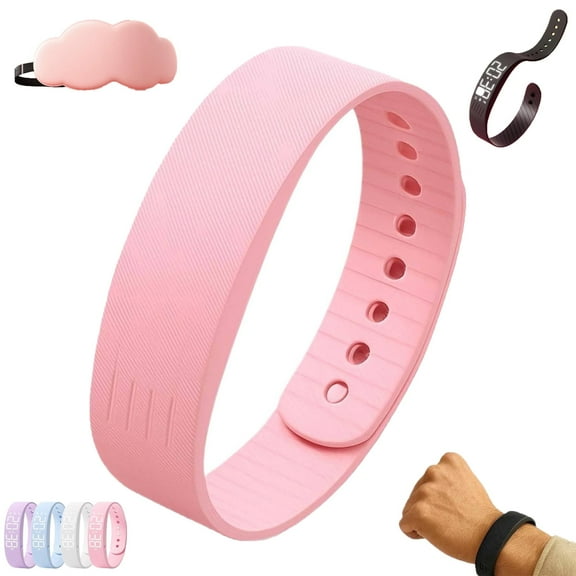 Rise Alarm Band, Alarm Clock Watches Vibrating Alarm Wristband 40-Day Battery Life Silent Wrist Shock Bands for Deepsleepers Elderly ,Quiet Wake Up Alarm Band(Pink)