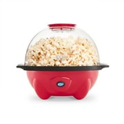 Rise By Dash 4.5 qt. Stirring Electric Popcorn Popper with Lid for Serving Bowl & Convenient Storage, 18 Cups – Red