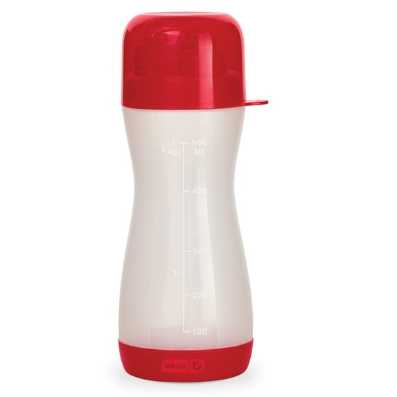 Rise By Dash Mini Batter Bottle for Precise Waffle Making, Pancake Art, 2 Cups - Red