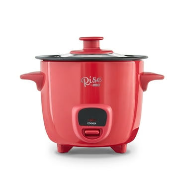 Rise By Dash Mini Rice Cooker Steamer with Removable Non-Stick Pot, Keep Warm Function & Recipe Guide, 2 Cups, for Soups, Stews, Grains & Oatmeal - Red