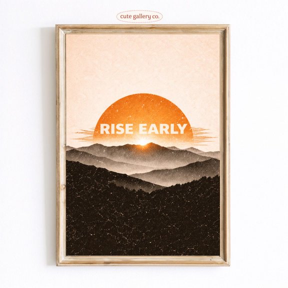 Rise Early Mountain Sunrise Wall Art Home Decor Unframed Paper Print