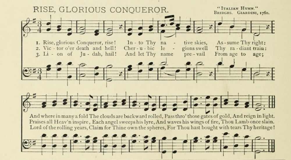 Rise Glorious Conqueror Christmas in Song 1891 Canvas Art - (18 x 24)