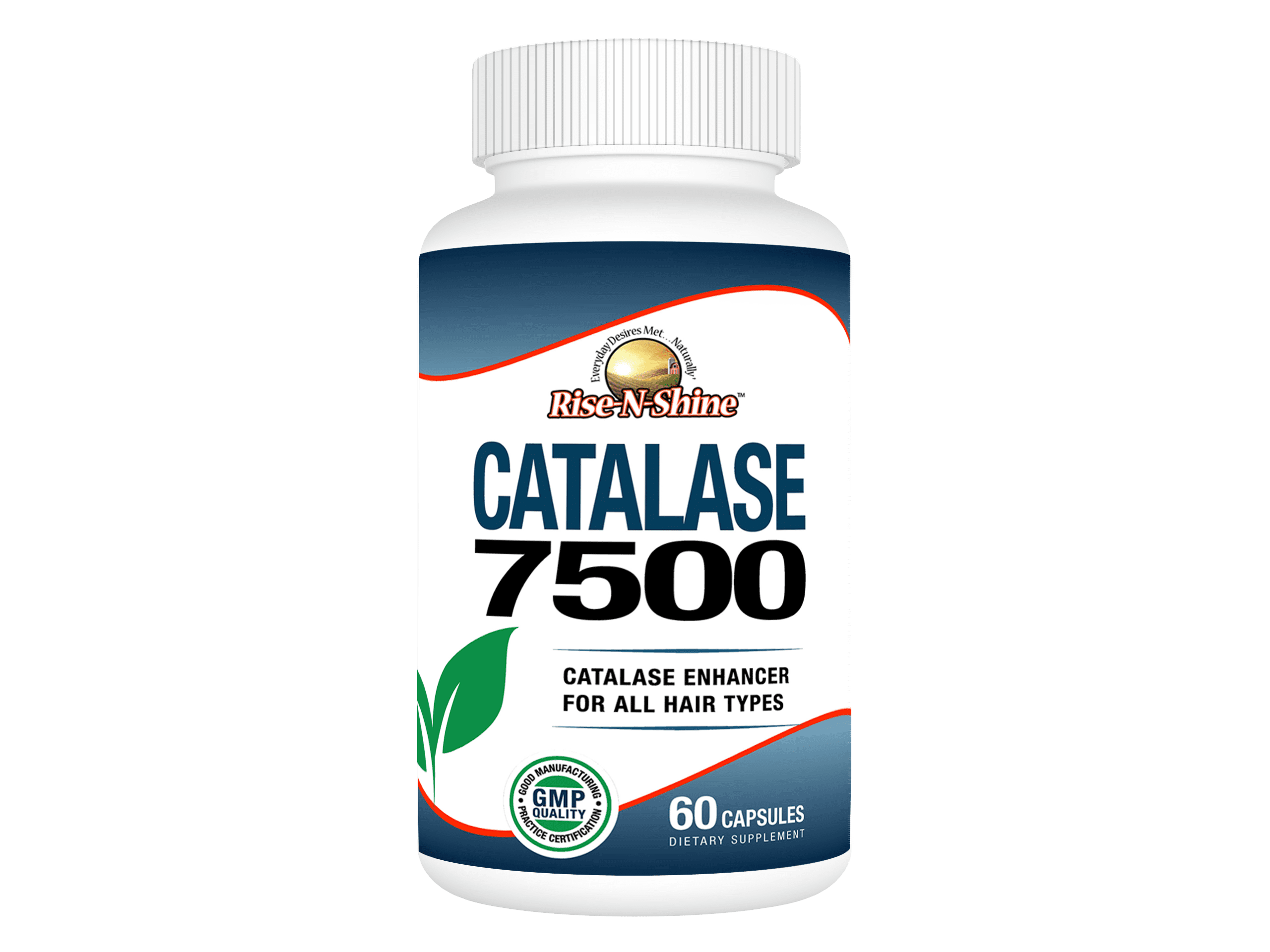 Rise-N-Shine, Catalase 7500 with Antioxidant Enzyme, Chlorophyll and Calcium Hair Support, 60 Count