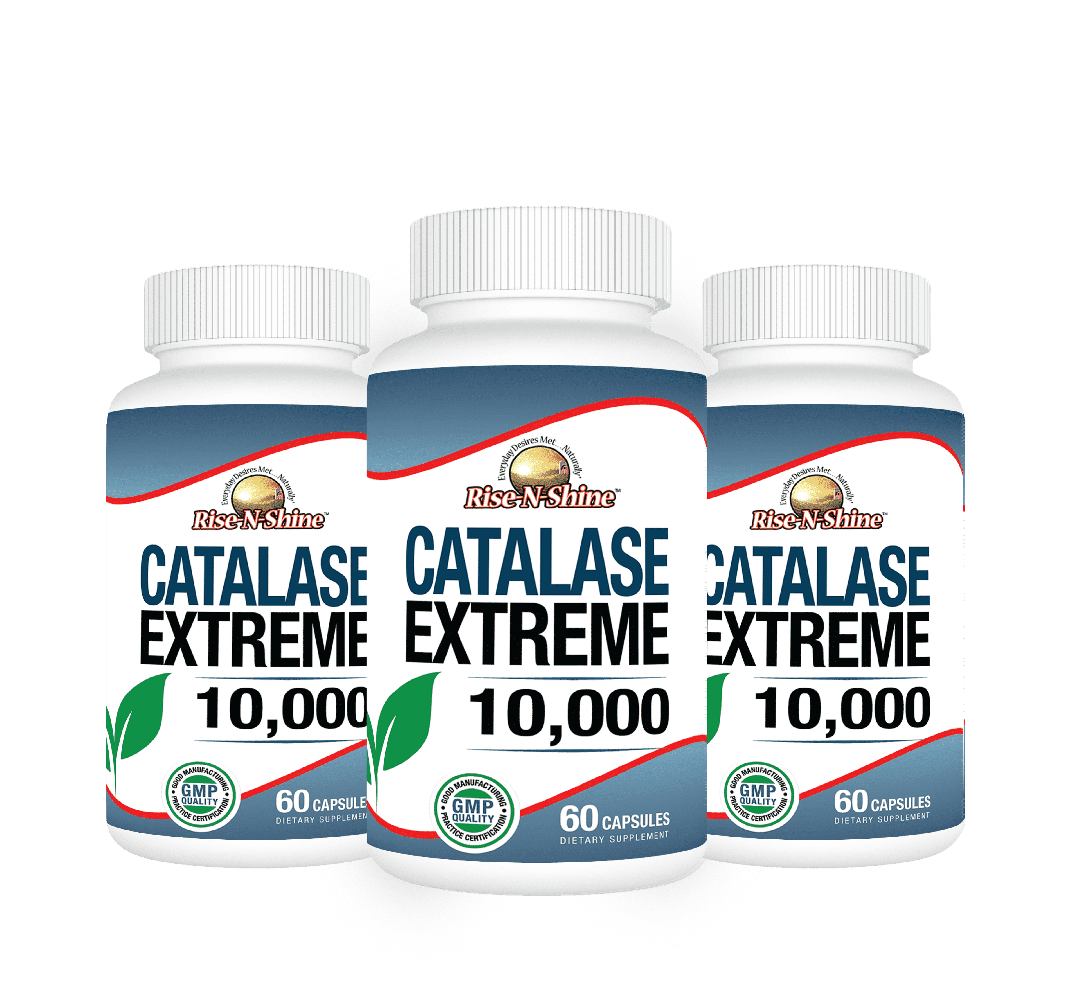 Rise-N-Shine Catalase Extreme 10,000 IU with Saw Palmetto, Biotin, Health & Hair Supplement, 3 Pack