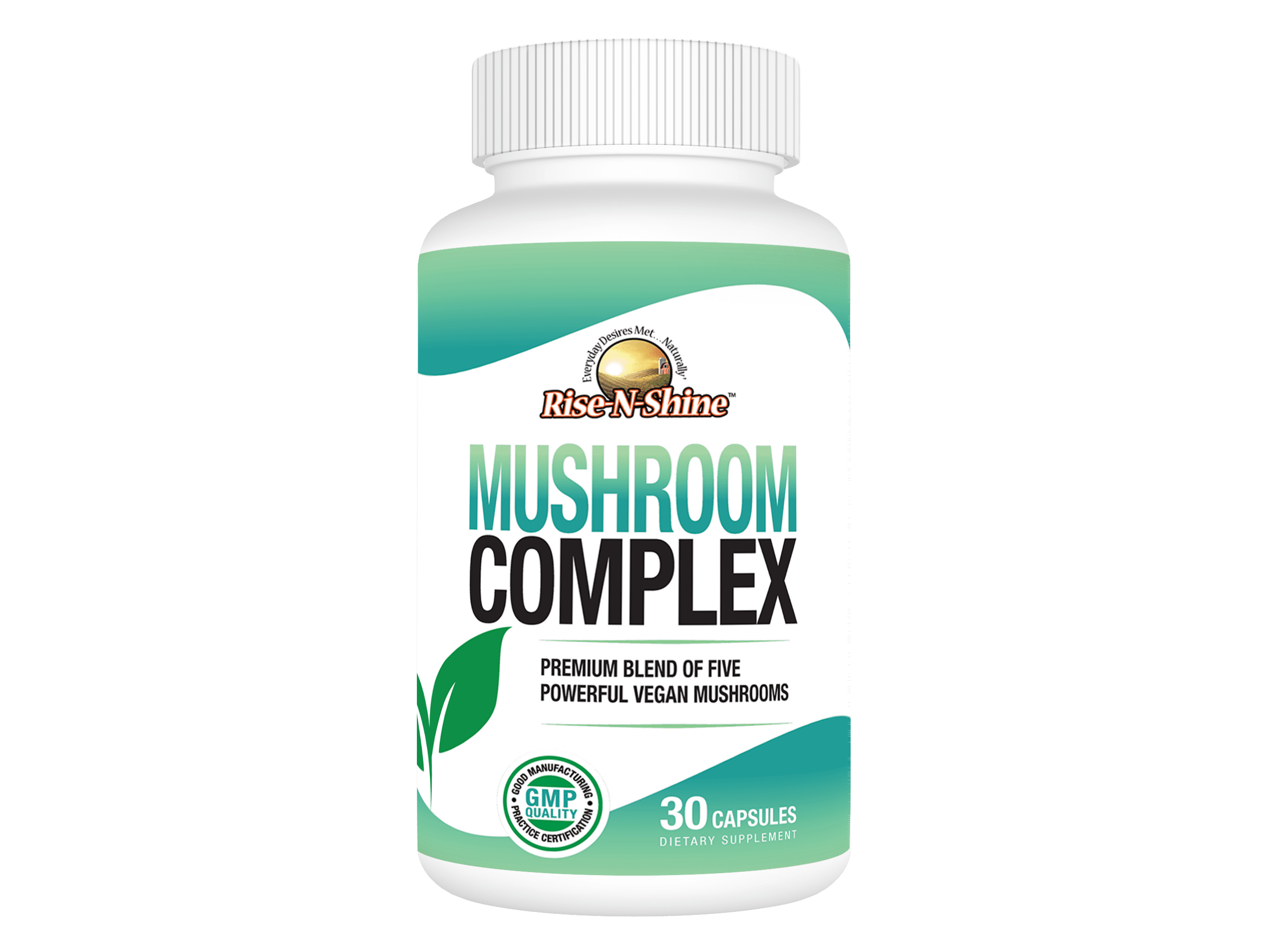 RiseNShine, Mushroom Complex for Men & Women, 5 Mushroom Blend, Dietary Supplement, 30 Ct