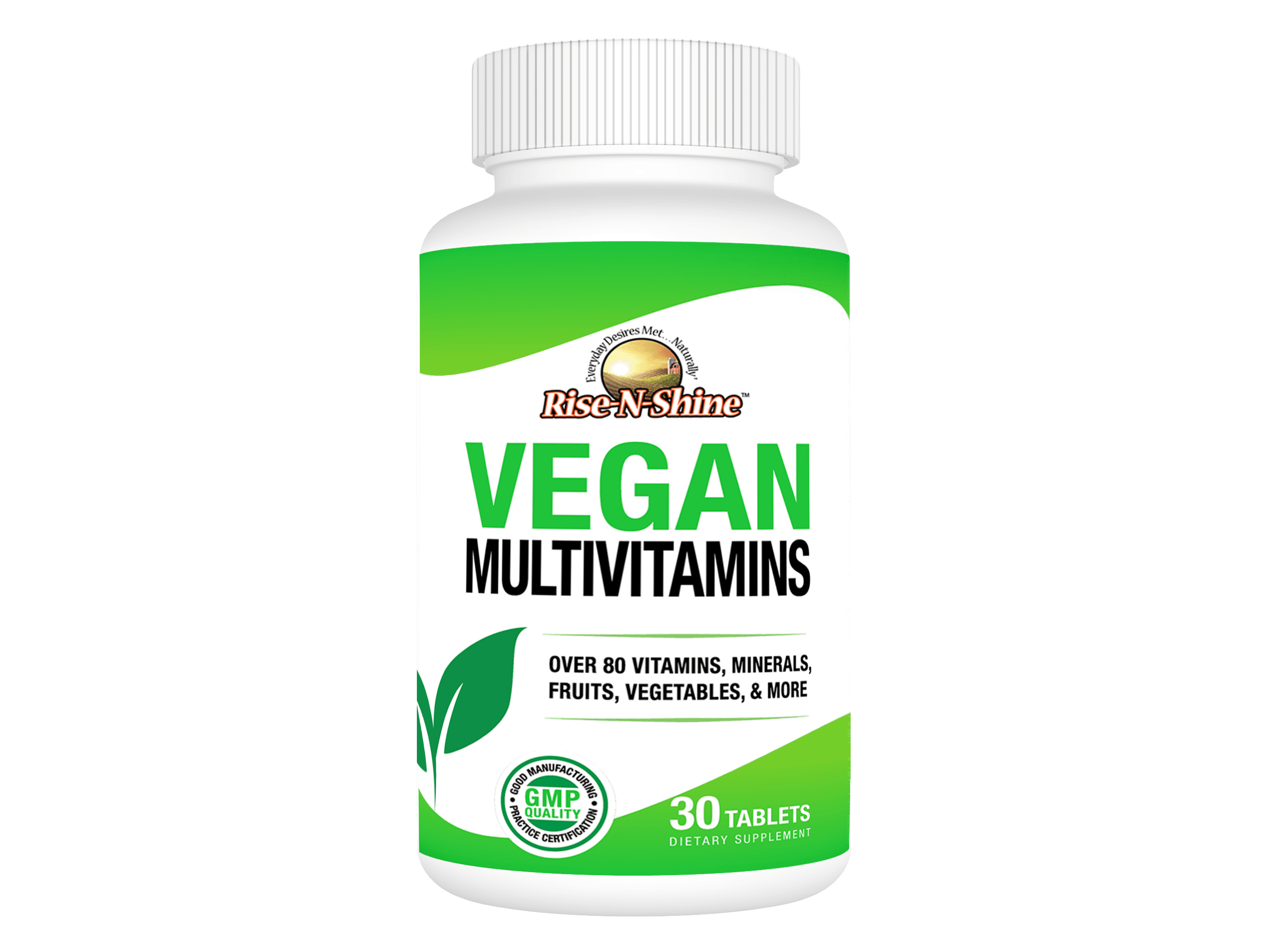Rise-N-Shine Vegan Multivitamins, Minerals, Spirulina, Vitamins Blend, 30 Count