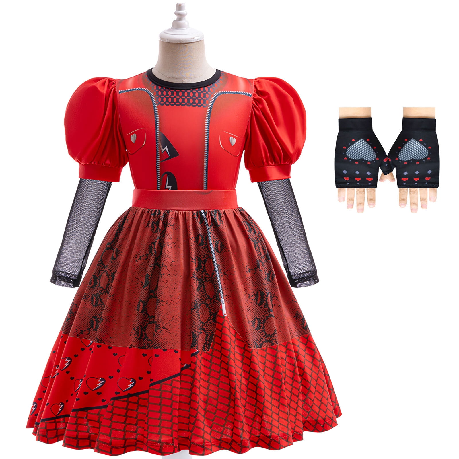 Girls Crinoline Slip Red Black Childrens Costume Female Halloween