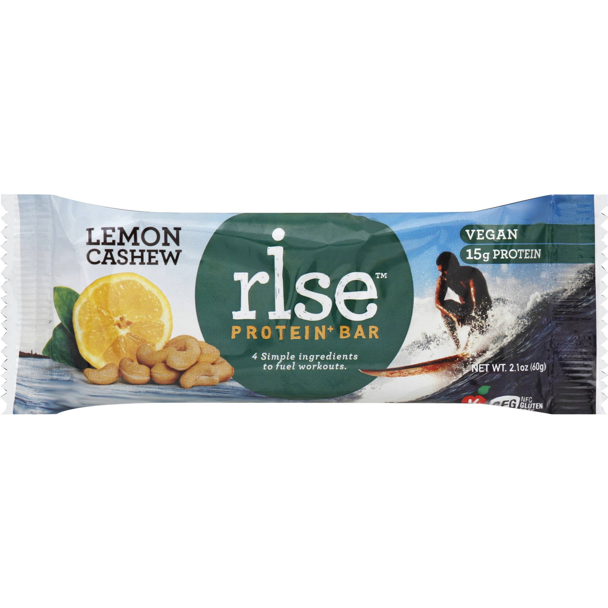 Rise Protein Bar, Lemon Cashew, 15g Protein, 12 Ct