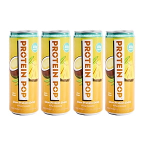 Protein Pop - Ready to Drink Clear Protein Shakes, 22g of Protein - Whey Protein Isolate Non-Carbonated - Zero Sugar (Pia Colada - 12 fl oz, 4 cans)