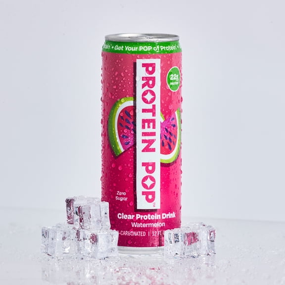 Rise Protein Pop - Ready to Drink Clear Protein Shakes | 22g of Protein - Whey Protein Isolate Non-Carbonated - Zero Sugar (Watermelon - 12 fl oz, 6 cans)