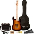 thumbnail image 1 of Rise by Sawtooth Right-Handed Sunburst Full Size Beginner's Electric Guitar with Amp, Picks, Cable, Strap, Pitch Pipe, Gig Bag Soft Case & Free Online Lessons, 1 of 15