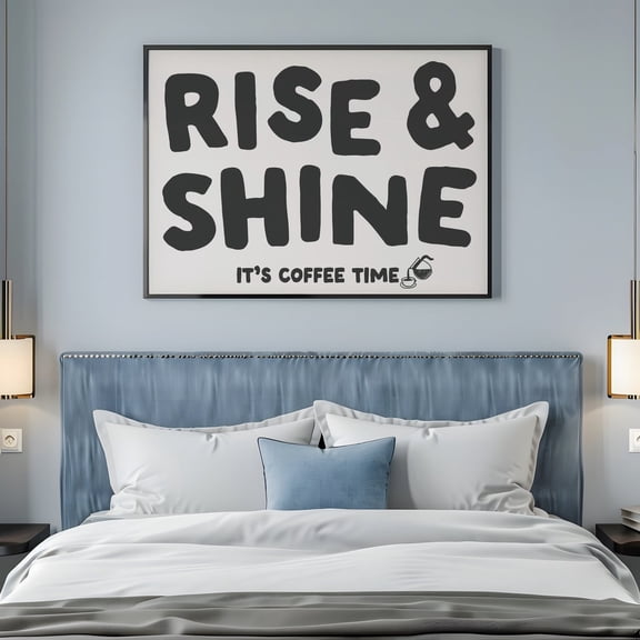Rise & Shine Coffee Print - Retro Kitchen Wall Art, Unframed Paper Poster 11x14in