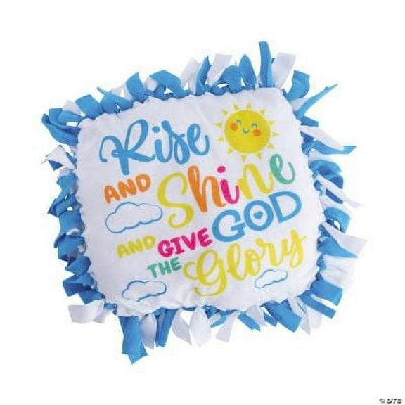 Rise & Shine Fleece Tied Pillow Craft Kit - Makes 6, Birthday, Craft Kits, 6 Pcs