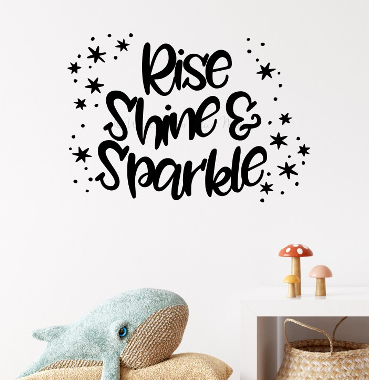 Rise Shine Sparkle Wall Decals Quotes Motivational - Girls ...
