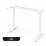 Rise Up 3-stage Dual Motor Electric Standing Desk Frame with 4 Memory Presets, White, Desktop Not Included