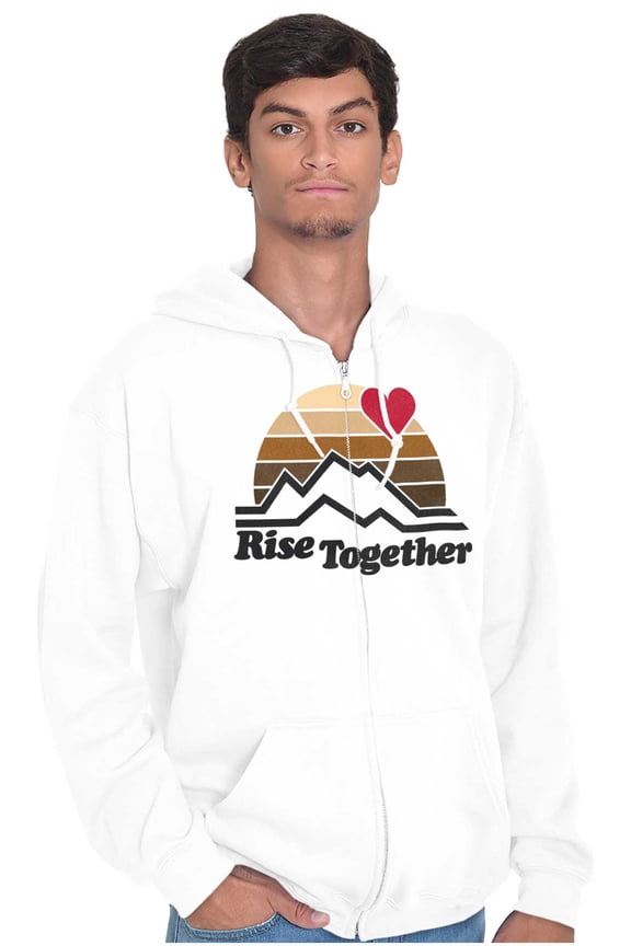 Rise Together Social Justice Equality Unisex Fleece Graphic Zip Up Hoodie Brisco Brands 5X