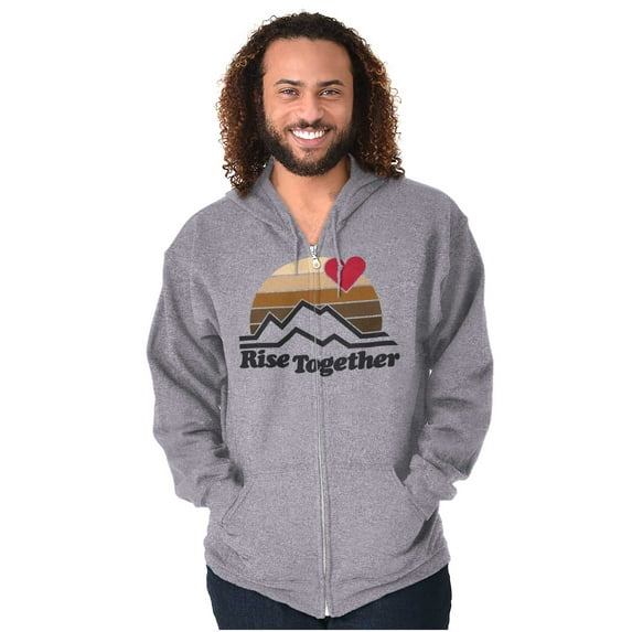 Rise Together Social Justice Equality Zip Up Hoodie Men's Women's Brisco Brands S