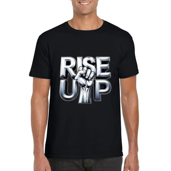 Rise Up Bold Fist Punching Design Protest Activism Power T-Shirt, for men & women, up to size 5XL