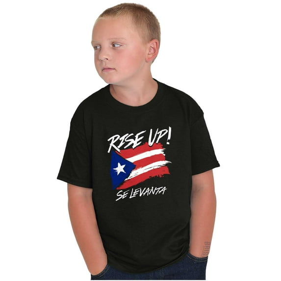 Rise Up Puerto Rican Pride Se Levanta Crewneck T Shirts Boy Girl Teen Brisco Brands XS
