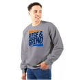 thumbnail image 1 of Rise and Grind Skateboarding Quote Men's Crewneck Sweatshirt Brisco Brands S, 1 of 6