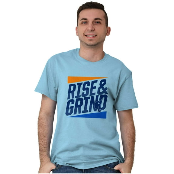 Rise and Grind Skateboarding Quote Men's Graphic T Shirt Tees Brisco Brands S