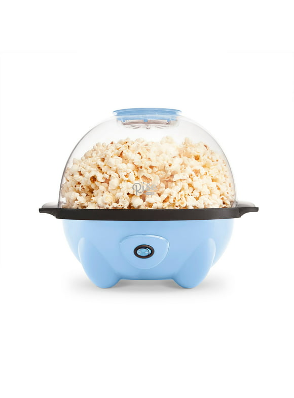 Rise by Dash 4.5 Qt. Stirring Electric Popcorn Popper, Lid, Serving Bowl & Convenient Storage, 18 Cups – Sky Blue - New - 3 lbs.