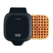 Rise by Dash 7 inch Waffle Maker, Hash Browns, Keto Chaffles with Easy to Clean, Non-Stick Surfaces, Rounded Square Waffle - Black - New