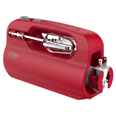 Rise by Dash Compact Hand Mixer Electric for Whipping + Mixing with Cord Storage, 5 Speed - Red - New