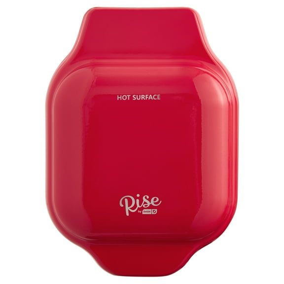 Rise by Dash Mini Square Waffle Maker for Individual Waffles, Hash Browns, Keto Chaffles, Non-Stick, 4 inch, Red