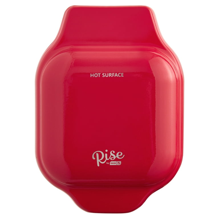 Rise by Dash Mini Square Waffle Maker for Individual Waffles, Hash Browns,  Keto Chaffles, Non-Stick, 4 inch, Red 